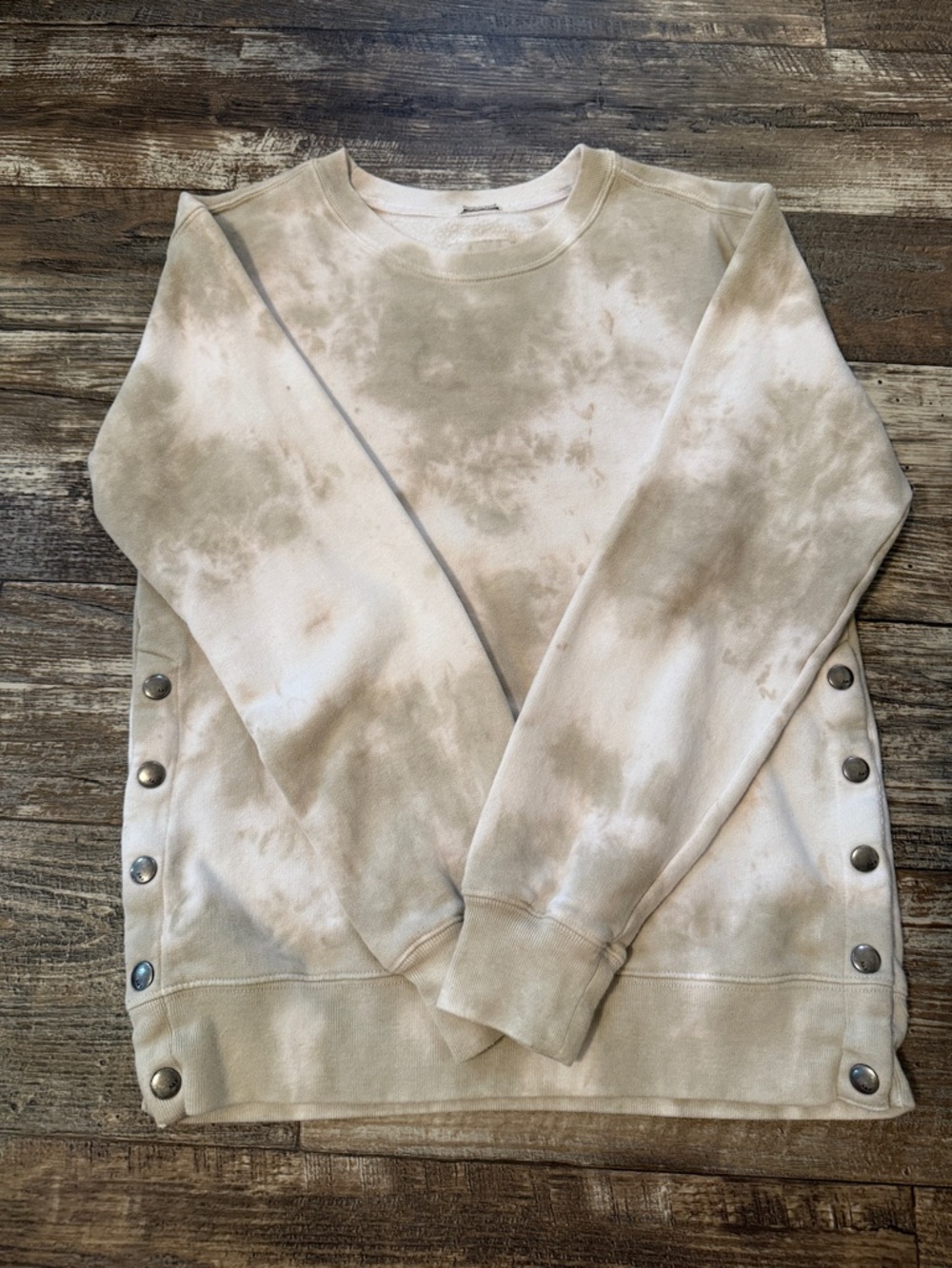 Abercrombie & Fitch Cream Tie-Dye Crew Sweatshirt